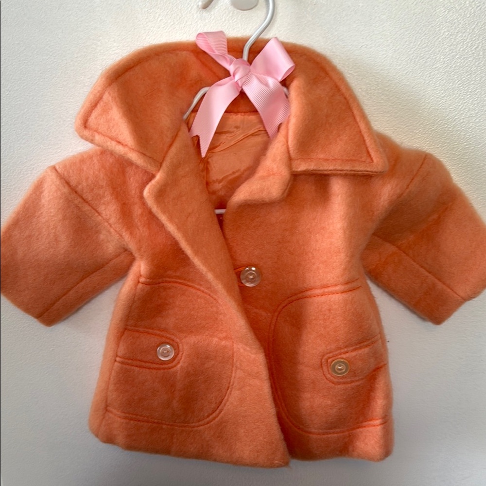 Vintage 1940s tangerine orange custom baby coat jacket